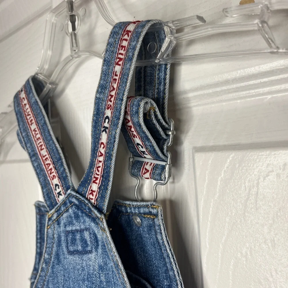 Calvin Klein Vintage Girls Denim Jumper Overall Dress - Picture 10 of 11
